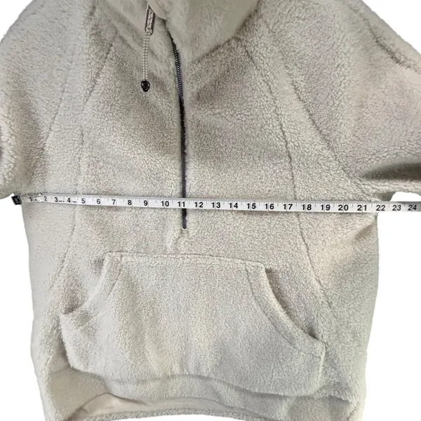 Lululemon Scuba Oversize Half Zip Sherpa Sweatshirt M/L Ivory Fleece Funnel Neck - Image 8
