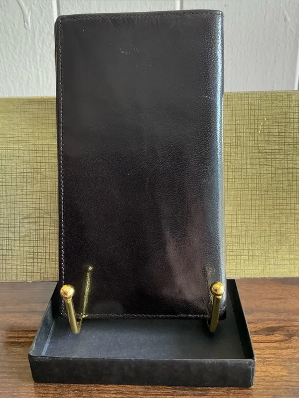 A HTF Rare Vintage Dark Brown Calfskin Leather Christian Dior Soft Travel Wallet - Image 3