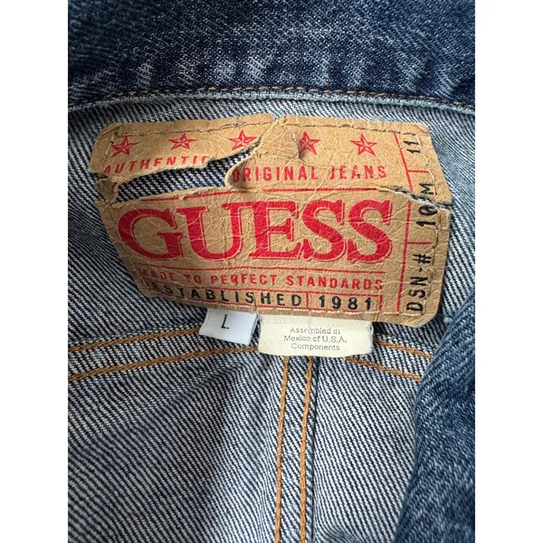 Vintage Y2K Guess Dark Wash Jean Jacket - Image 5