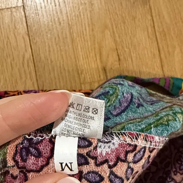 Patchwork Printed Cotton Overalls Jumpsuit Sz M Size M - Image 4