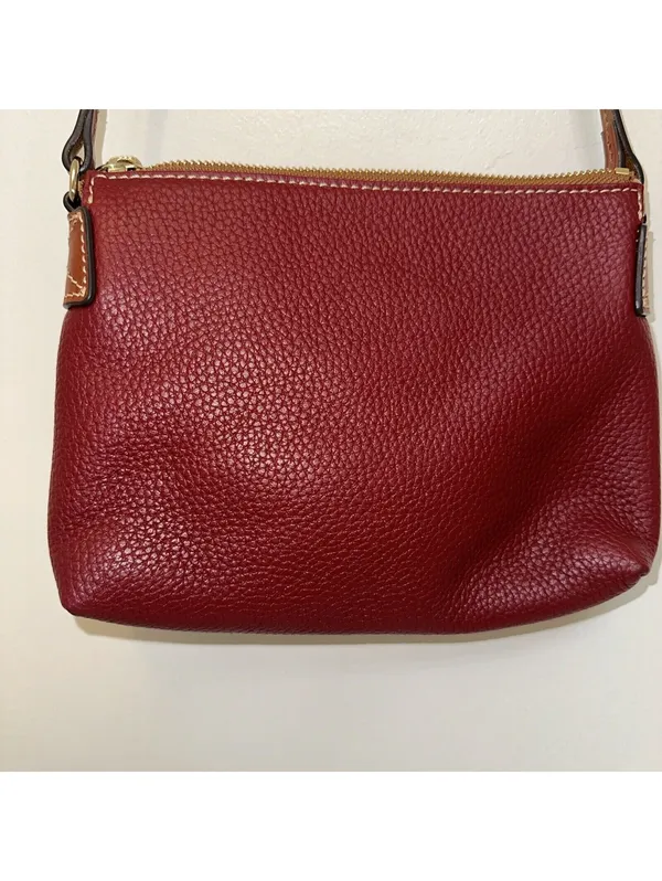 NEW Dooney & Bourke Pebble Leather Ginger Pouchette Crossbody Shoulder Bag Wine - Image 5