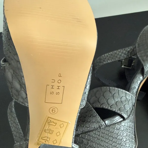 ShuShop Chunky Platform Sandals in‎ Gray with Ankle Strap Sz 6 - Image 8