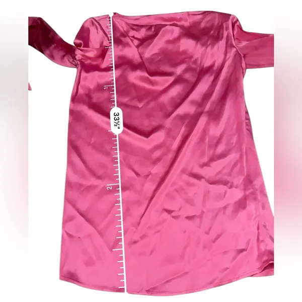 Gauge81 Pisa Fuchsia Pink‎ Satin Ruched Long Sleeve Mini Dress Sz XS NEW - Image 16