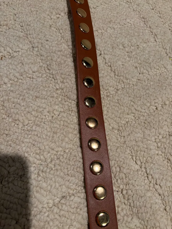 Brown Gold Studded Statement Belt Western Boho - Image 4