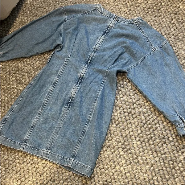 Zara Blue Denim Puff LS Mini Dress Size XS - Image 10