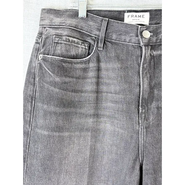 FRAME Denim Gray Wash Wide Leg‎ High Rise Jeans Size 32 Los Angeles - Image 2