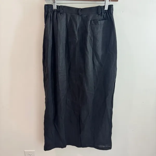 Vintage Carol Anderson Collection Black 100% Linen Maxi Skirt Medium Made in USA - Image 3