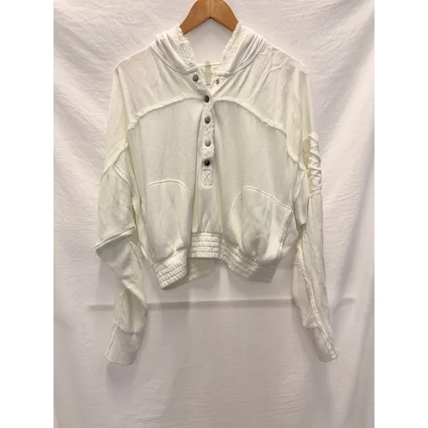 Free People Movement Windy Meadow‎ Hoodie White S/P Fall Winter Cozy Lounge - Image 3