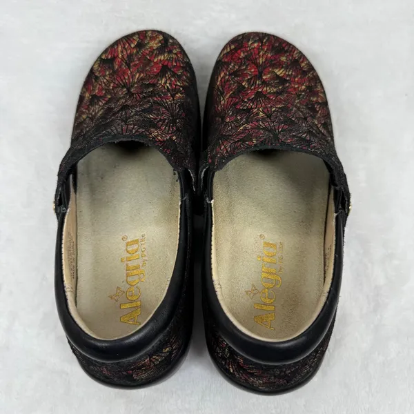 Alegria Kourtney Red Gold Metallic Fan Leather Clog Nursing Shoes KAR-274X‎ 35 - Image 8