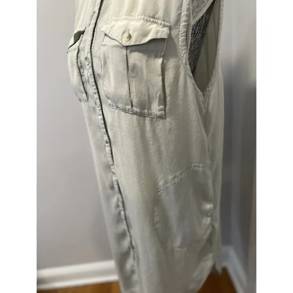 Free People Sz: S We The Free Lightweight Sleeveless Button Front Dress Pockets - Image 12