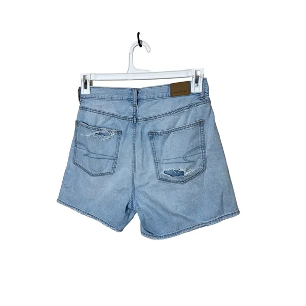 American‎ Eagle Denim Highest Rise Baggy Shorts Distressed Rips Raw Hem Size 4 - Image 6
