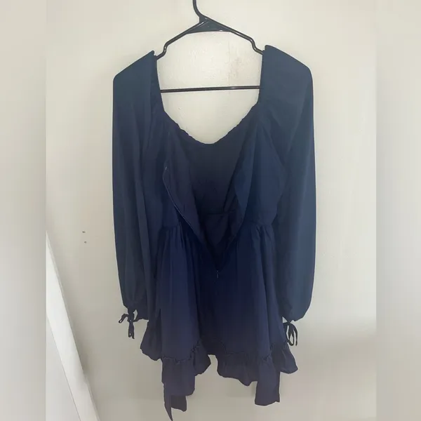Amazon Navy Blue Long Sleeve Dress Wedding Guest - Image 2
