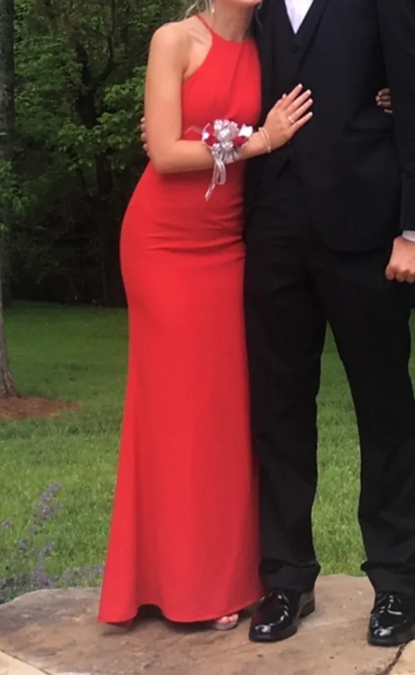Red formal dress Size 00 - Image 2