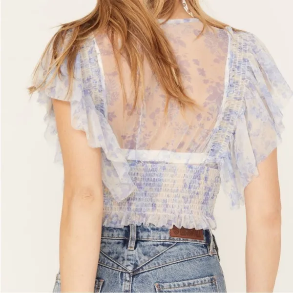 FREE PEOPLE‎ WOMEN'S SUGAR MESH BLOUSE NWT small - Image 2