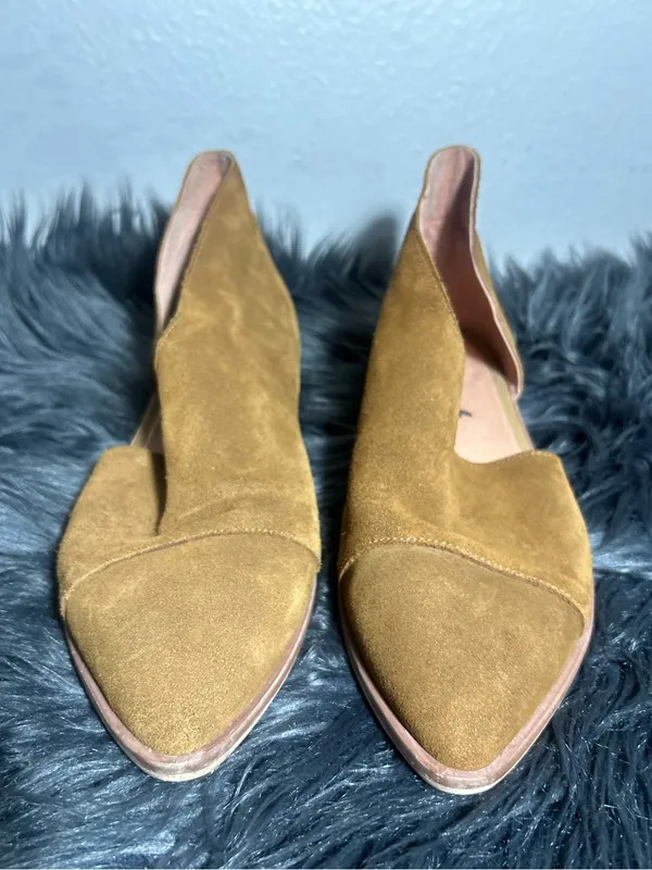 Free People Royale Flats Cutout Suede Leather Pointed Toe Brown Sz EU40 / US - Image 6