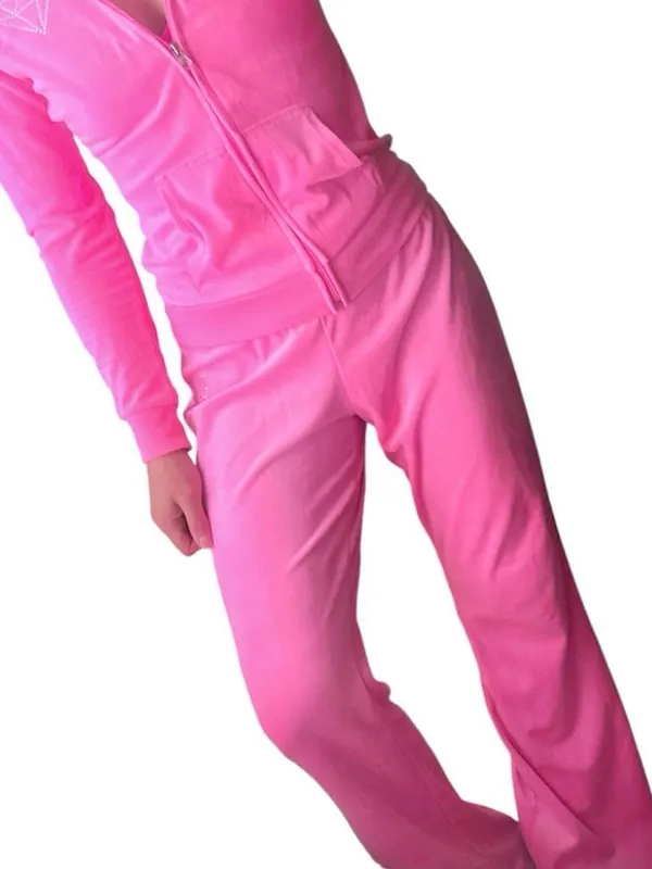 Hard Candy Hot Pink Velour Pants - Image 5