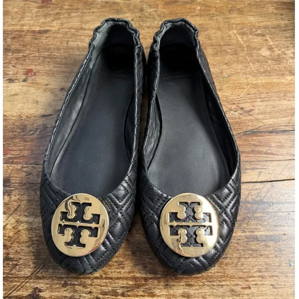 Tory‎ Burch Quilted Ballet Mini Flats Women's size 8.5 - Image 2