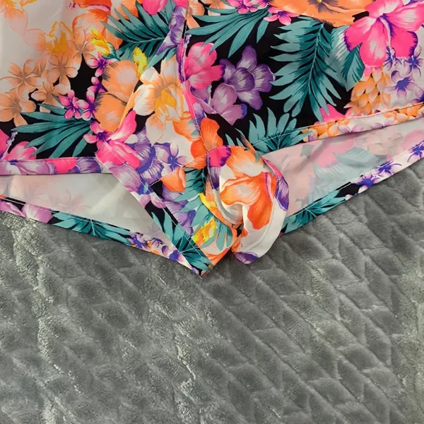 Ocean Pacific Floral Hawaiian Print White Board Shorts Swim Shorts Size L (11-13) - Image 2