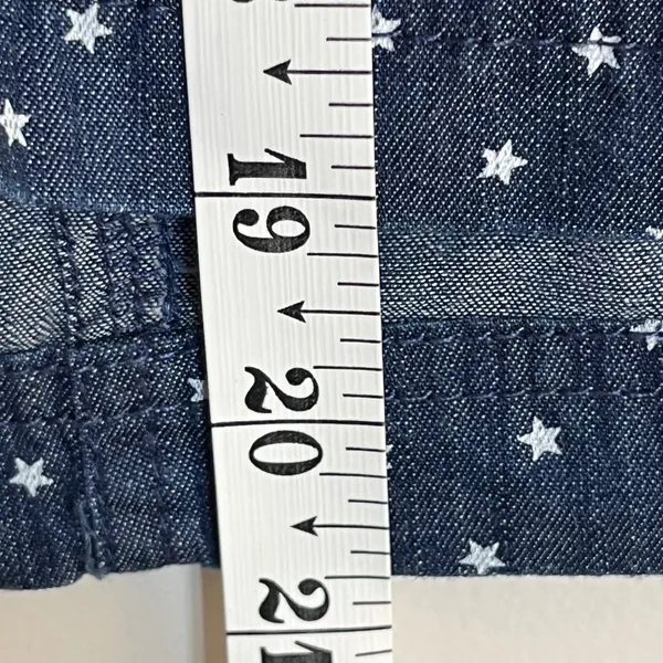 Catherines Star Print Denim Skort Blue Cotton Plus Size 18W Mini‎ Skirt Shorts - Image 4