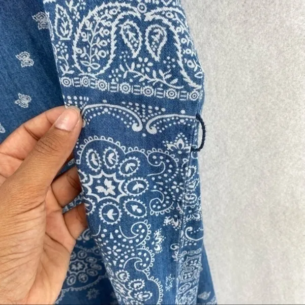 Cortefiel Denim Paisley‎ Bandana Print Dress - Image 8