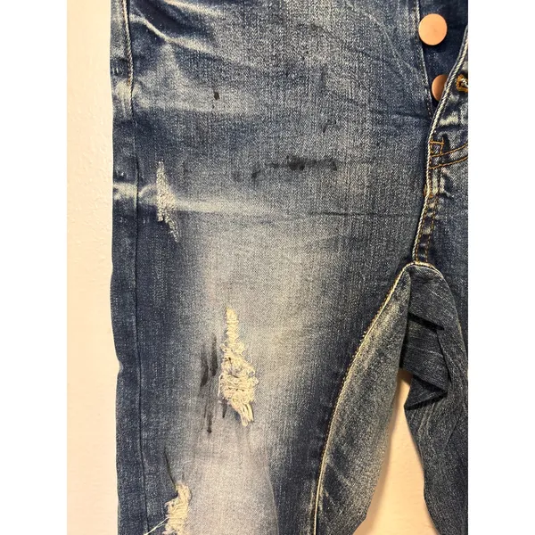 NWT One Teaspoon 26 Blue Blonde Long Lovers Drop Crotch Skinny Distressed Jeans - Image 2