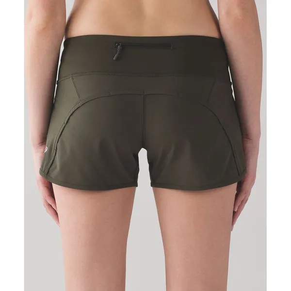 Lululemon Run Times Short 4-way Stretch 4" Dark Olive Green Size 10 - Image 2