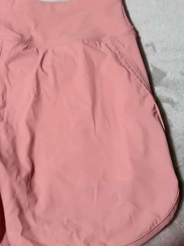 Hodo Sports Women’s Pink Solid Knit Lined Athletic Activewear Shorts Running - Image 5