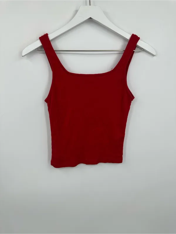 Brandy Melville Red Cropped Tank Top One Size - Image 6