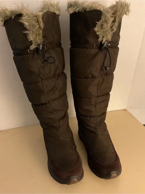 Cougar women Brown Tall non fur suede waterproof attract boots US 7 - Image 9