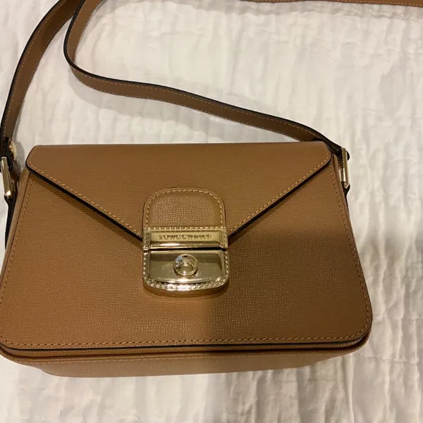 Longchamp Le Pliage Heritage Leather Crossbody Bag Brown Tan Handbag - NEW - Image 7