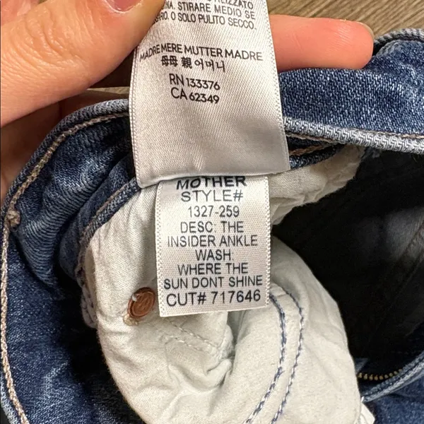 MOTHER JEANS SUPERIOR The Insider Ankle, wash where the sun Don't shine Sz 25 - Image 7