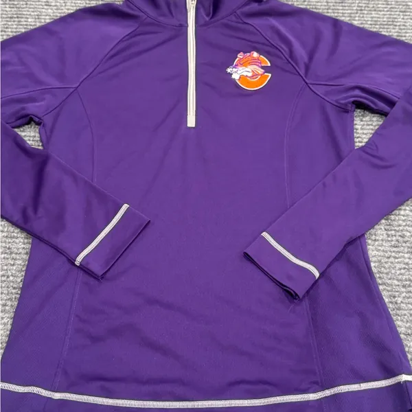 Cutter & Buck Clemson Tigers‎ Retro Purple Athletic DryTec Top Sz XS - Image 5