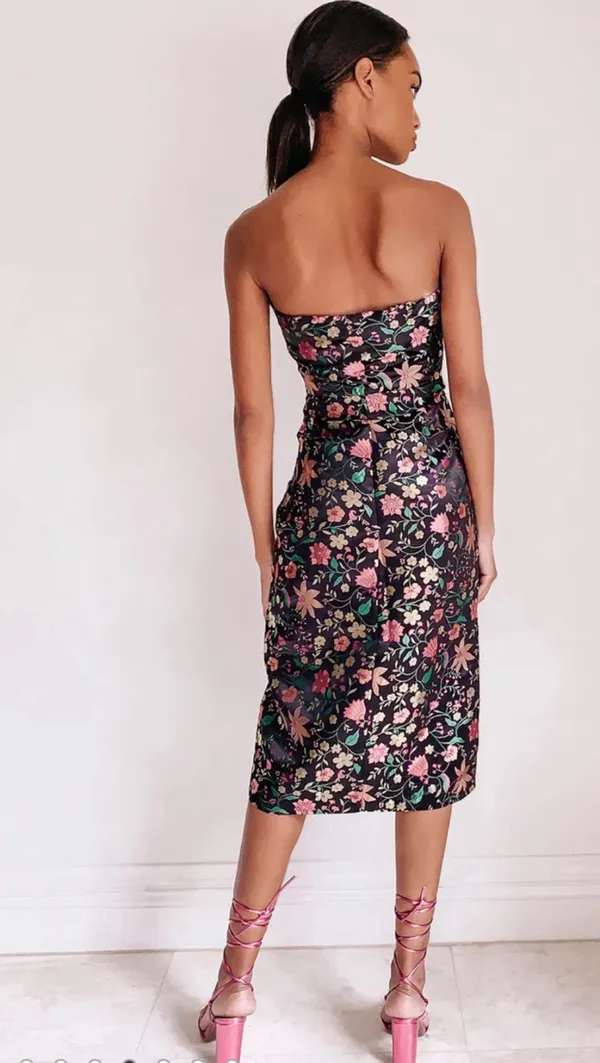Satin midi dress - Image 2