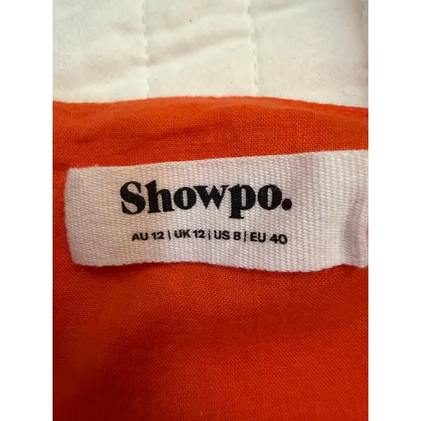 Showpo Tamara Puff Sleeve Mini Dress - NWOT Ruched Cotton Orange Dress US 8 - Image 9