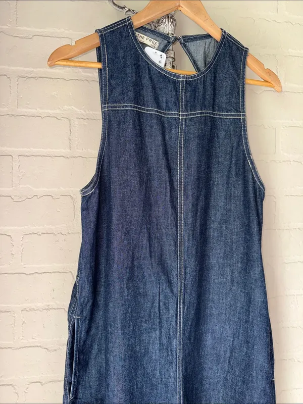 FREE PEOPLE We The Free Do No Wrong jumpsuit dark denim NEW - Image 3
