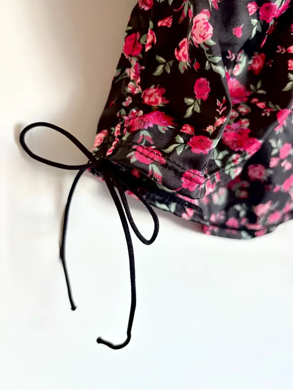 For Love & Lemons Black Floral Fairy Lace Cami Top Cottagecore Romantic Medium - Image 6