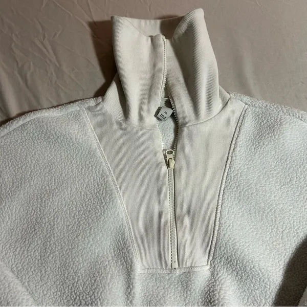 A New Day Half Zip XS Sweatshirt Cream Pullover - Image 2