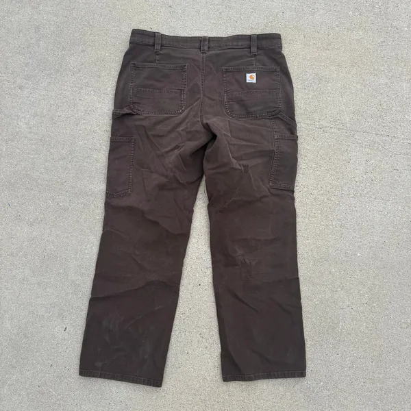 Carhartt Rugged Flex Loose Fit Canvas Double Front Work Pants Brown 12 Short - Image 2