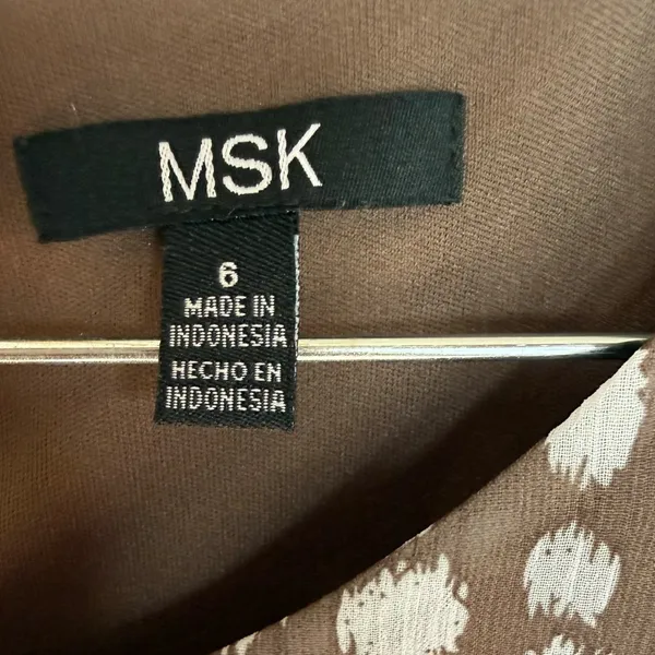 MSK‎ 90's Brown and White Dress Sz 6 - Image 7