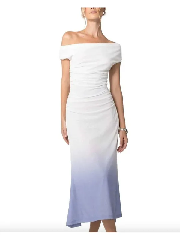 Sau Lee Diana Knit Midi Dress Sky Ombre Womens Size 6 - Image 2