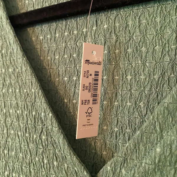 NWT Madewell Green Textured Cropped Lightweight Sweater Women's size Medium - Image 4