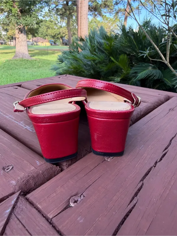 ALOHAS Lindy Bliss Red Leather Slingback Pumps Size 6 $170 - Image 6