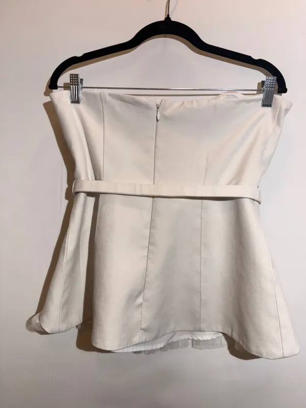 Hutch x Anthropologie White Twofer Tube Top Strapless Corset Style Size 8 - Image 5