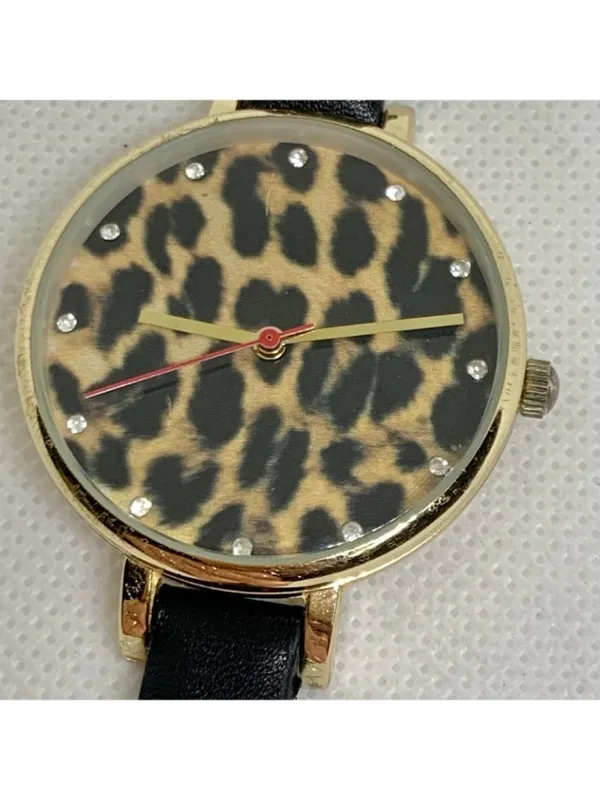 Ladies Fashion Watch Leopard Print dial gold tone 35mm quartz analog running - Image 3