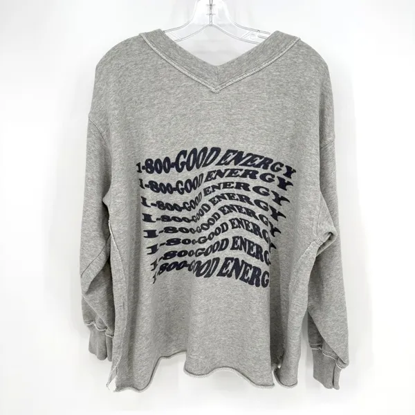Aerie Good Energy Sweatshirt Womens S Grey Oversized Loungewear Cozycore Comfy - Image 8