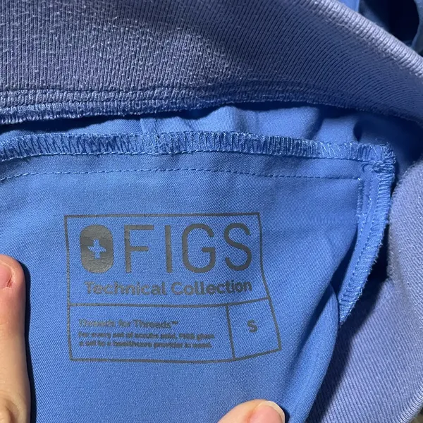 Figs Periwinkle Straight Leg Pants with Ankle Snaps- Small - Image 5