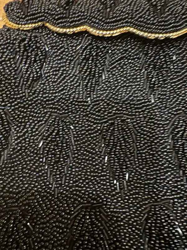 Vintage beaded black evening bag art deco flapper - Image 2