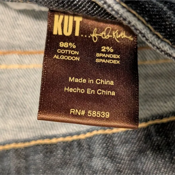 KUT From The Kloth Jeans Womens 4 Bootcut Boot Leg Stretch Dark Faded Denim Wash - Image 4