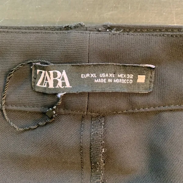 ZARA‎ Women Cargo Pants Black XL Wide Leg Utility Pocket High Waisted - Image 3