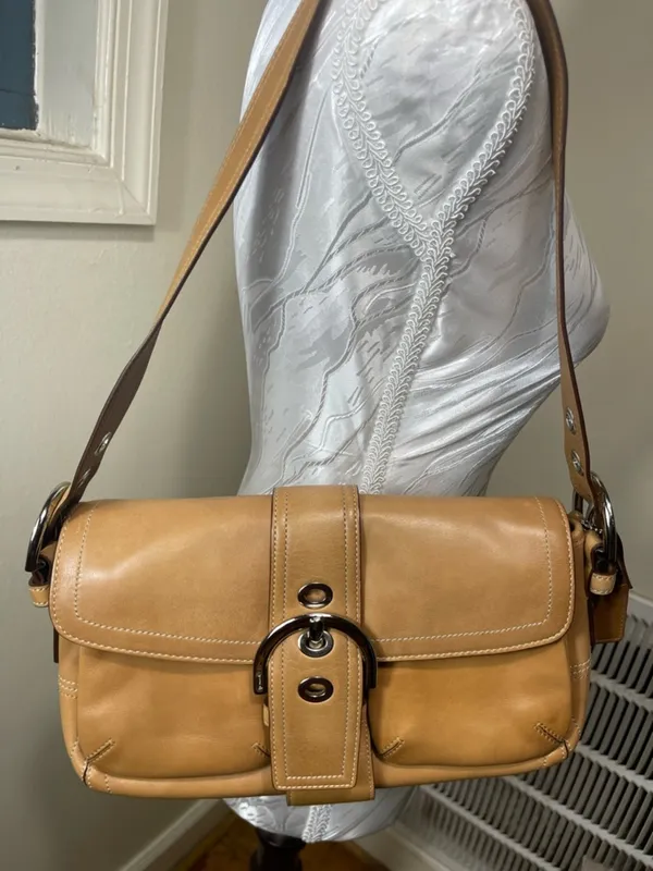 Coach Signature Sufflette leather handbag soho 9434 and purse Beige, Leather - Image 2